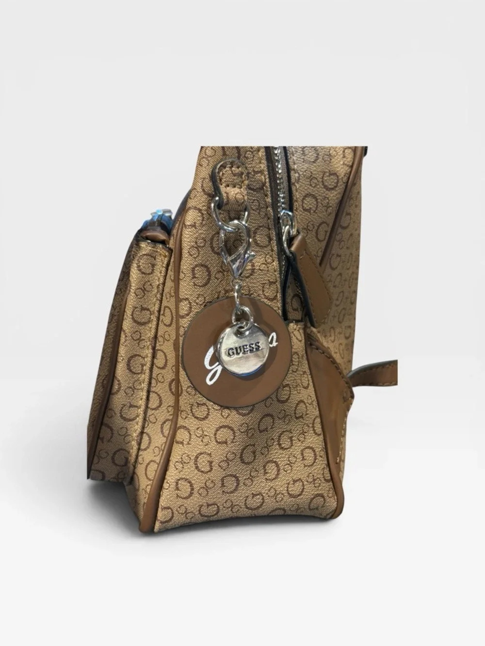 Guess Tan Monogram Mini Backpack